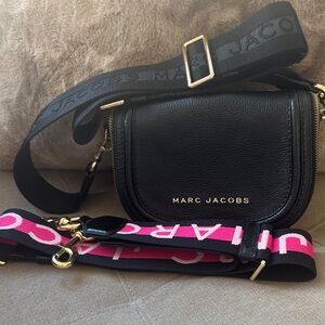 Marc Jacobs Black Crossbody Bag with Pink Accents two strap’s included.
